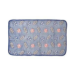 Dark Blue Rugby Pattern Glow-in-The-Dark Carpet